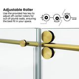 60*66"Fixed & Sliding Shower Door, Round Tube Hardware, Clear Glass Shower Door, 3/8 SGCC T3177P320598