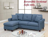 Blue Color Glossy Polyfiber Tufted Cushion Couch Sectional Sofa Chaise Living Room Furniture B01149070