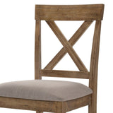 Tan and Weathered Oak Counter Height Stools with Cross Back B062P181292