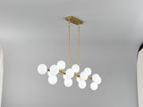 Pendant Lamp with Opal Glass Shade, 16-Lights Modern Farmhouse Ceiling Pendant Hanging Light Fixture W5008P466519