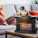 ZUN Electric Fireplace Heater 800W Artificial Flame Stove Heater with Accurate Digital Thermostat Timer 26779855