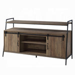 ZUN Rustic Oak and Black TV Stand with Sliding Barn Door B062P209174