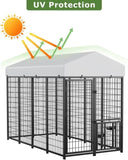 ZUN Large Dog Kennel Outdoor Pet Pens Dogs Run Enclosure Animal 8'L x 4'W x 5.6'H T3210P294080