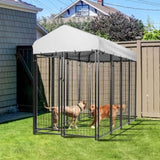 ZUN 8x4x6 FT Outdoor Dog Kennel for Large Dogs, Heavy Duty Welded Wire Steel Dog Playpen Fence with 75545650