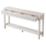 ZUN [Replace code:71522742]Long Console Table Entryway Table with Different Size Drawers and Bottom 79017046