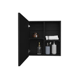 ZUN Duma 21.1" H x 19.7" W Mirror Medicine Cabinet, One door with Four interior Shelves for Bathroom, B070P242493