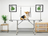 Foldable Pet Grooming Table with Adjustable H-shaped Arms, 330 LBS Capacity for Small-Large Dogs 48300431