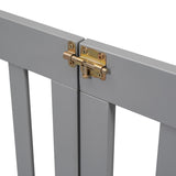 Full House-Shaped Headboard Floor Bed with Fence ,Grey W504119480