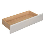 Queen Size Upholstered Platform Bed with Reading Lights, Drawers, Trundle and Shelves, Beige 57706475