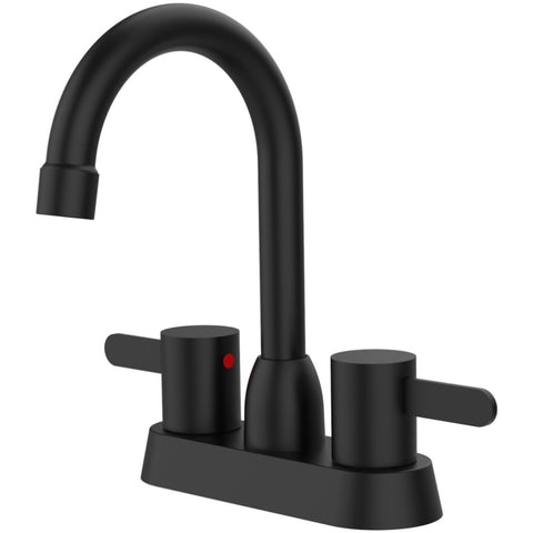 ZUN 2 Handles Bathroom Sink Faucet, Matte Black Centerset RV Bathroom Faucets for 3 Hole [pop-up drain 79218489