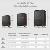 Luggage Sets New Model Expandable ABS Hardshell 3pcs Clearance Luggage Hardside Lightweight Durable N726P203164A