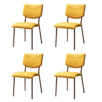 ZUN Virginia Upholstery Dining Chair with Transfer Print Legs,Set of 4, Mustard W1137P167647