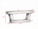 Brown 63" Vintage Entryway Console Table Narrow Design, Open Shelf, for Living Room Space 34671089