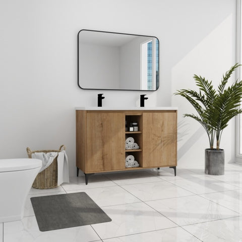 ZUN 48" Freestanding Bathroom Vanity With Double Sink, Soft Closing Door Hinge 30478651
