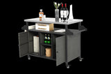 Large bar cart,Outdoor Kitchen Wicker Island Rolling Cart & Storage Cabinet, Wheels and Stainless W640P256898