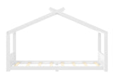 Twin House Floor Bed with Support Slats, Solid Wood House Bed Frame for Kids, No Box Spring Needed W1580P387835