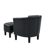 PU Leather Barrel Chair with Ottoman B343P317238