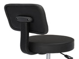 Semi-PU Leather Nylon Wheel 300lbs Round Stool With Backrest Plating Five-Star Feet Technician Stool 54431889