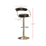 ZUN Set of 2 Black Faux Leather Bar Stools SR011559