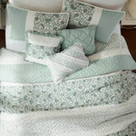 ZUN 6 Piece Cotton Percale Quilt Set with Throw Pillows Aqua King/Cal King B035129022