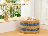 Handmade Woven Foot Stool Natural Water Hyacinth Ottoman for Home Decor & Seating 21252952