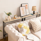 2 Pack 39.4" Narrow Console Sofa Table with Power Outlets and USB Ports, Long Couch Table with Metal 75432596