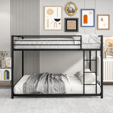 Metal Bunk Bed Full Over Full, Bunk Bed Frame with Safety Guard Rails, Heavy Duty Space-Saving W84063611