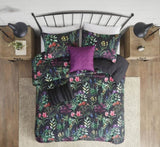 5 Piece Comforter Set Black Full/Queen B035128906