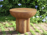 Iris Outdoor Patio Three-Legged Wood-Grain Round MGO Side Table, Brown N775P300880B