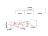FM FURNITURE Dilkon TV Stand with Drop-Down Door. Hinged Door. Open Shelves.Cable Management. B128P283289