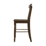 Set of 2 Counter Height Chairs with Cross Backrest, Walnut B016P315207