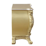 Gold 3-Drawer Nightstand B062P215397