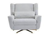 Power Recliner Chair Swivel,Upholstered 360&deg Swivel Recliner with gold 5 star base-light grey N771P298185D