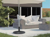 Black 18" Rattan Design Parasol Stand Heavy Duty Round Market Umbrella Base Holder for Patio 20832357