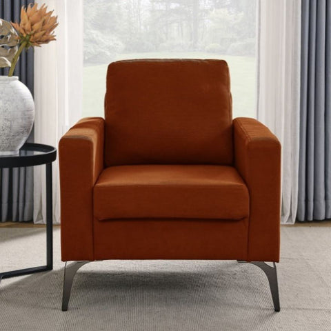 ZUN Sofa Chair,with Square Arms and Tight Back ,Corduroy Orange W487119631