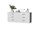 White chest of particle board with triamcinol coating 134*40*67cm double row 3 layers 6 28763926