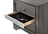 Traditional 2 Drawers Nightstand made with Wood in Gray 808857668363