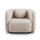 Accent Square Sofa Chair, Boucle Fabric Upholstered Single Cloud Couch Chair, Japandi Style Armchair W2664P263292