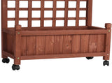 Wooden Planter with Trellis, 50" Tall Elevated Garden Bed Outdoor with Wheels, Freestanding Planter 20784012