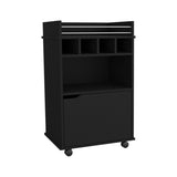 Phoenix Bar Cart with 2 Open Shelves 4 Cubbies and Cabinet B070P173181