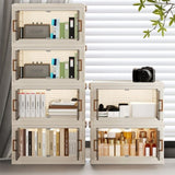 1 Piece Three Tier Folding Organizer with Lid and Door on Wheels, Collapsible Plastic Small 37538906