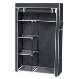 ZUN 64" Portable Closet Storage Organizer Wardrobe Clothes Rack with Shelves Gray 48294238