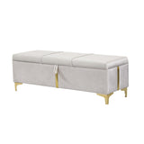 Elegant Upholstered Storage Ottoman,Storage Bench with Metal Legs for Bedroom,Living Room,Fully N733P207788A