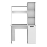 Carson Computer Desk with Hutch, Single Door Cabinet, Expansive Work Surface and 3-Tier Storage B200P188876