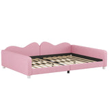 Full size Upholstered Daybed, Sherpa Fabric Sofabed with Cloud-Shaped Backrest, No Box-spring N733P234605H