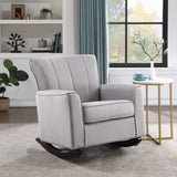 ZUN ACME Denzell Rocking Chair, Gray Linen AC02185