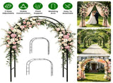 Freestanding Metal Trellis Arch Multi-Size Adjustable Modular Pipe Design, Black Iron Frame 81140727