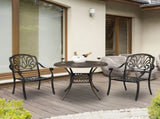 90*90*75cm Round Top Courtyard Cast Aluminum Table Bronze 20841145