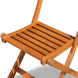 3-Piece Eucalyptus Bistro Set, Square, Natural Oil B046125052