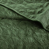 3 Piece Velvet Quilt Set Green Full/Queen B03597556